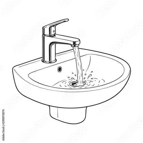 sink with running water
