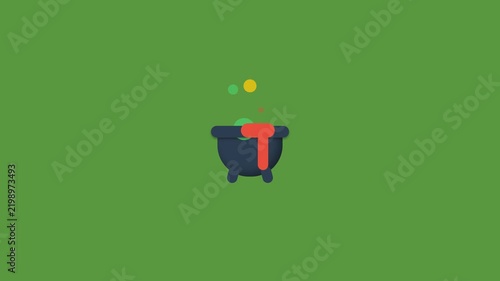 Bubbling Cauldron Animation with Magical Potion Brew