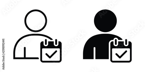 User calendar schedule or appointment icon vector pictograms set
