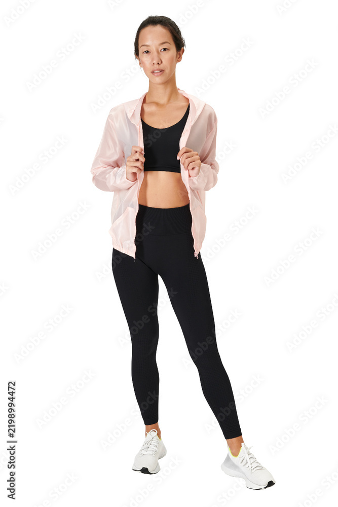 Obraz premium Active woman in sports outfit png mockup