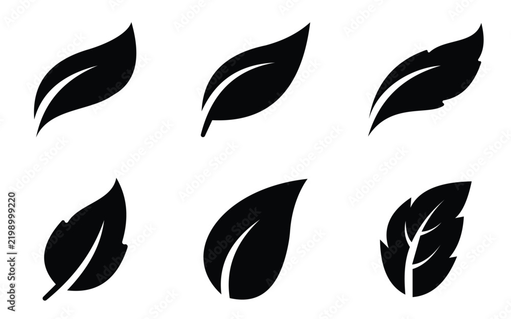 Obraz premium Set of green leaf ecology icon, leaf isolated on transparent background. Environment and Nature Symbol, Vector illustration.