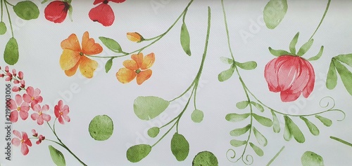 Floral pattern wallpaper. Vintage floral pattern fabric texture or wallpaper. Floral texture, print, decor, fashion.