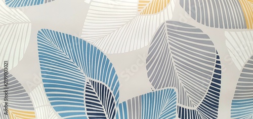 Leaf pattern wallpaper. Leaf texture wallpaper. Leaf pattern fabric. Leaf background, interior design.
