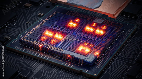 Computer Processor Thermal Hotspot and Microchip Heat Distribution Visualization