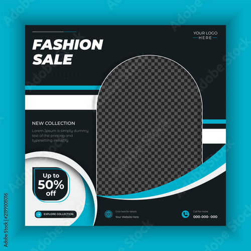 Modern Fashion Sale Social Media Banner with Abstract Design