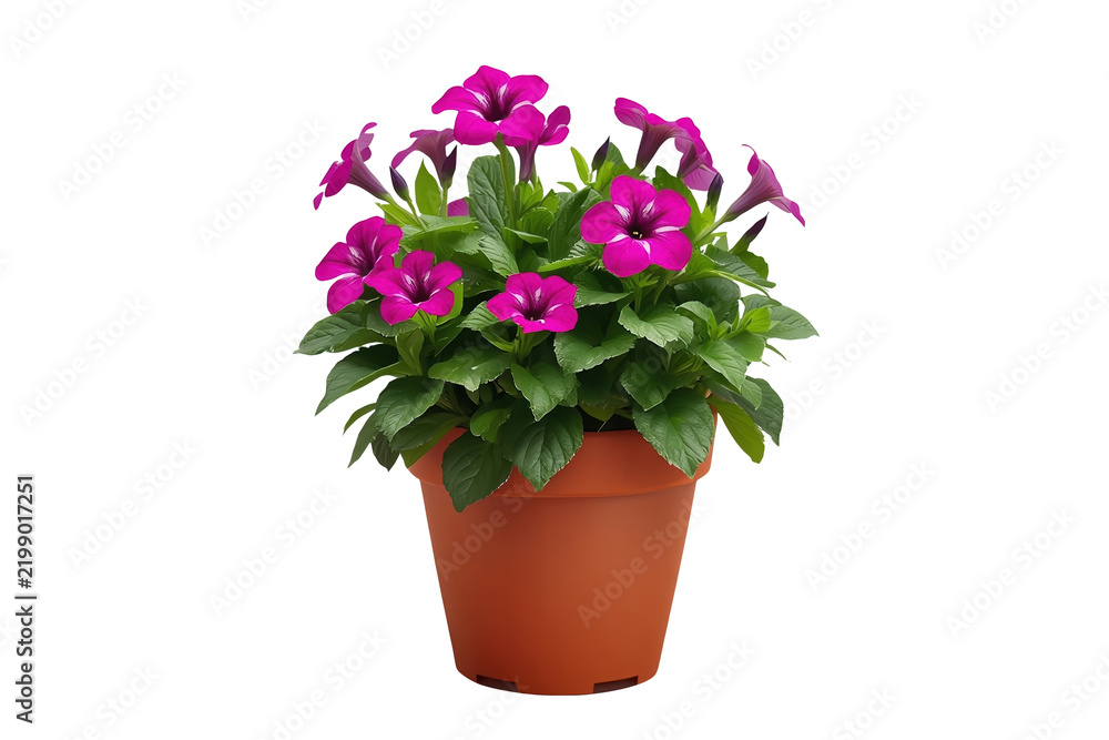 Obraz premium Simple studio image of potted purple flowers as a standalone element