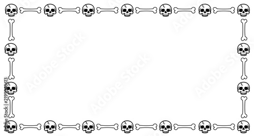 Border Skull Human Bone Rectangular Halloween Frame