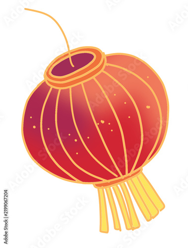 Illustration of colorful red lanterns for the Lunar New Year.
