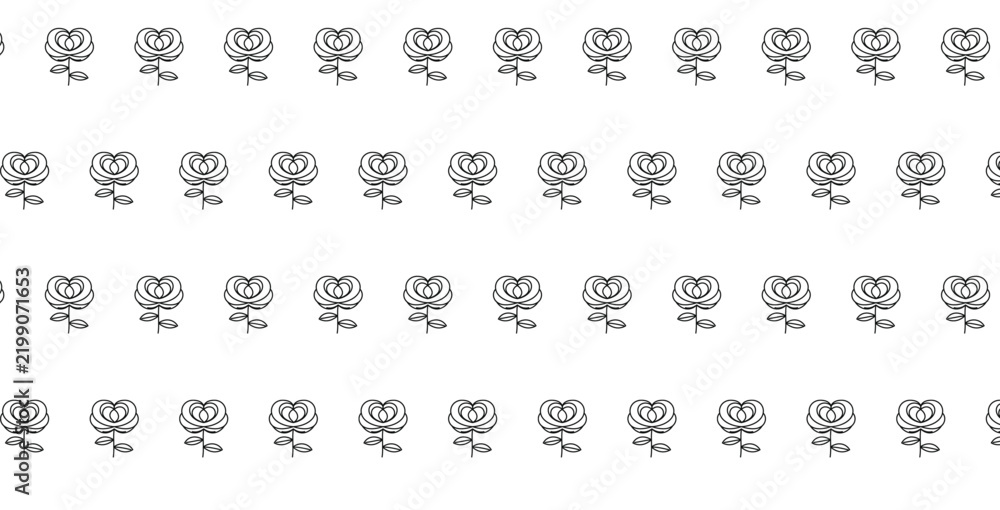 Obraz premium Seamless pattern of stylized roses in vintage sketch style
