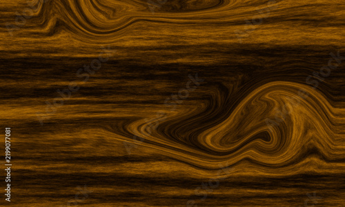 Swirling liquid wood grain texture in dark gold for abstract backdrop.