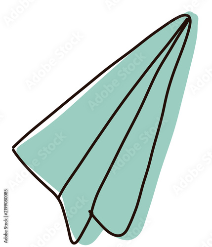 Cute paper plane doodle illustration, hand drawn origami airplane element