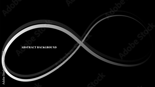 Abstract luxury black ribbon line elements on background.