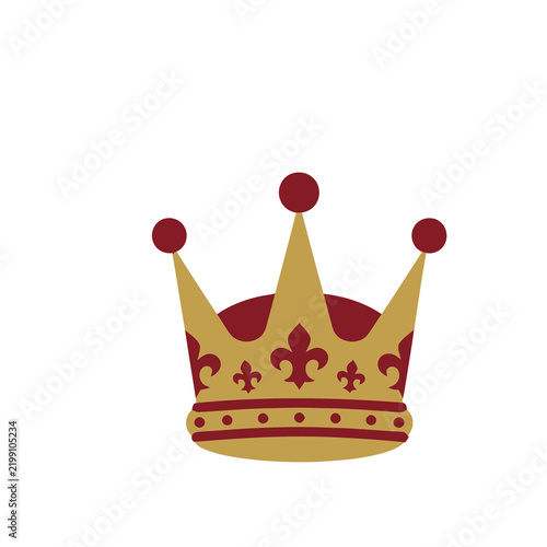 Quadro su tela Golden crown with red details