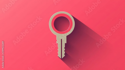 Stylized vector key icon with smooth lines and bright colors