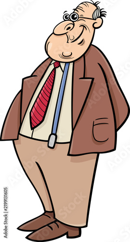 funny cartoon elderly man senior character