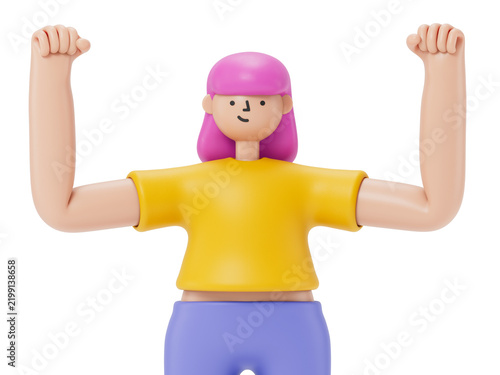Konstfotografi A woman raises both fists