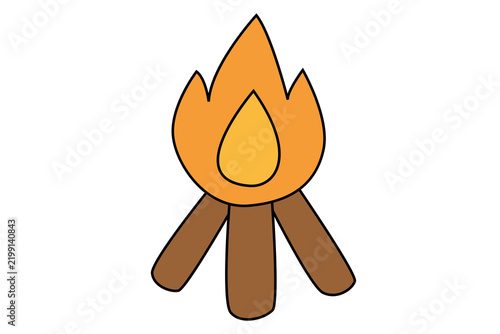 Vibrant Bonfire Illustration for Celebrating Indian Festivals