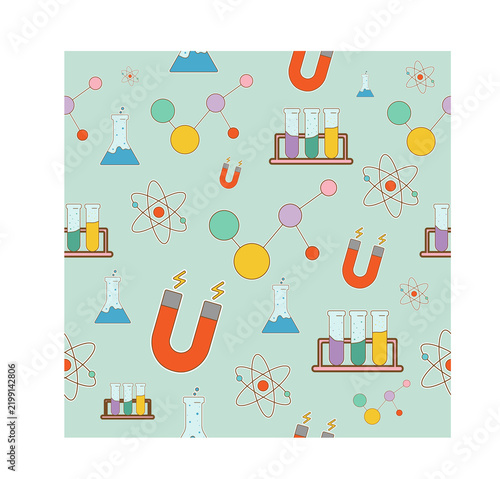 Seamless Pattern of Science and Chemistry Elements