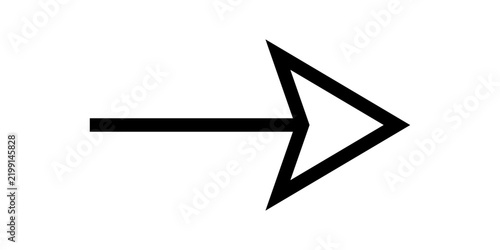 Simple black outline arrow icon pointing to the right