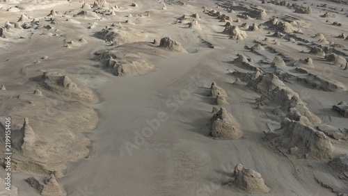 Fotografía Ridged Yardang Landforms Across the Desert