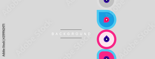 Simple design features stacked circles, varying colors, light gray backdrop. Text reads BACKGROUND centered within image space. Minimalist aesthetic.