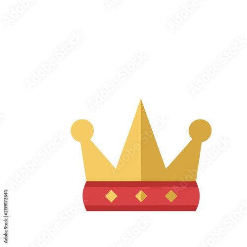 Fotografía Flat design golden crown with red b