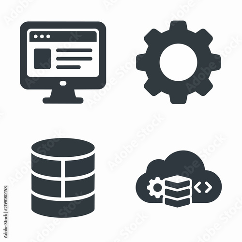Technology icons for software and database systems