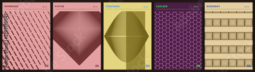 Abstract geometric beige and pink line poster set featuring diagonal and diamond designs ideal for print and interior decor.