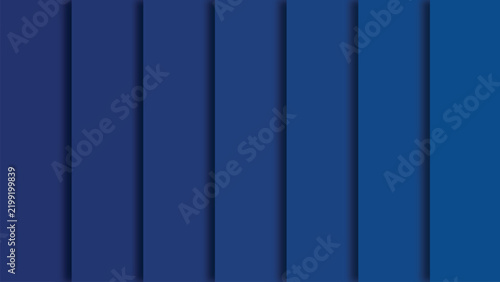 Abstract monochrome blue background with vertical paper cut layers and soft shadows.