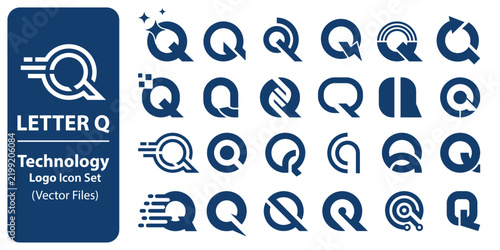 Creative Letter Q Logo Icon Collection for Modern Technology Branding