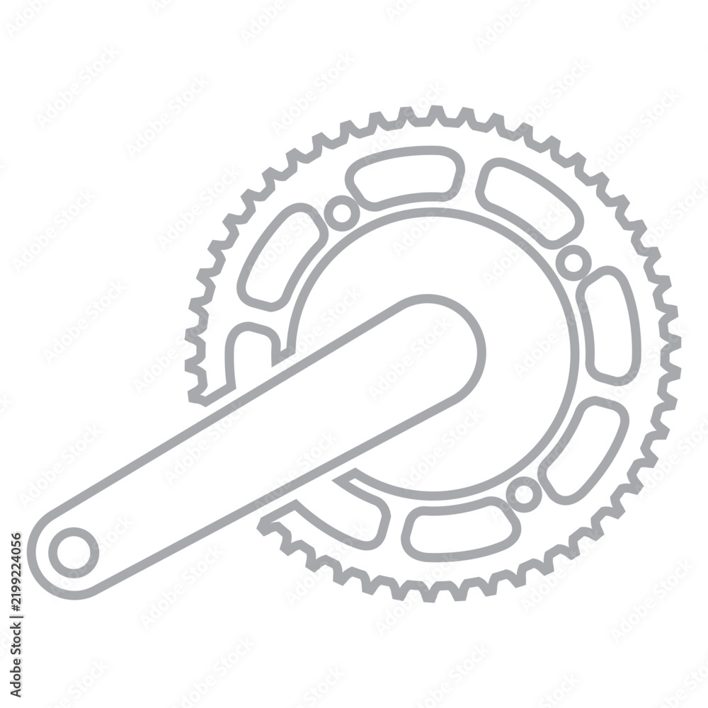 Obraz premium Bicycle Crankset and Chainring Outline Icon