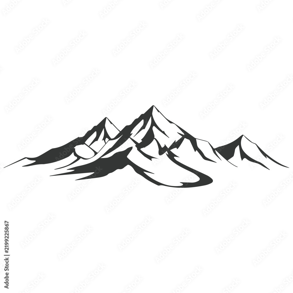 Fototapeta premium Mountain shape isolated on white background vector illustration
