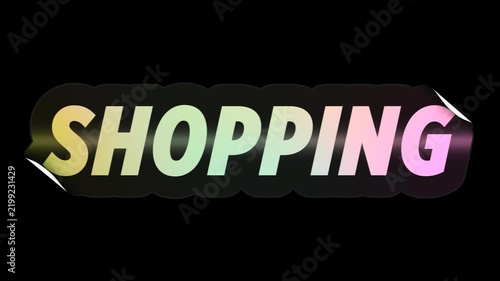Shopping - Holographic Sale Sticker Loop On Alpha Background