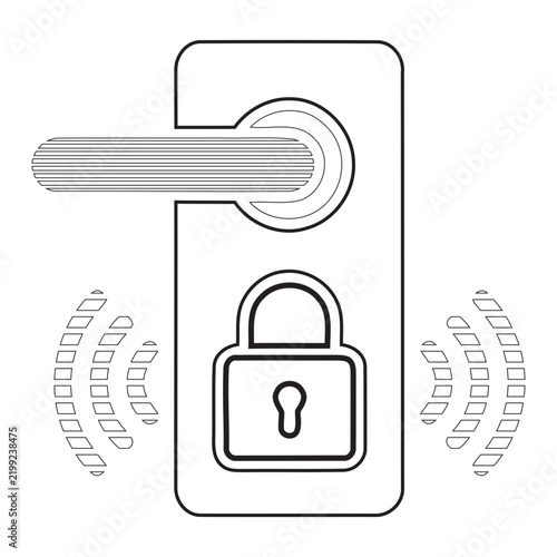 Wireless smart door lock line icon