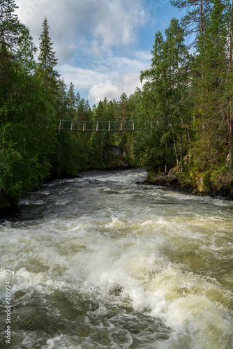 River landscape in Lapland Finland
