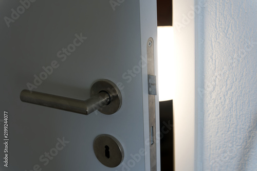 Clearance between door frame and door leaf inside of apartment building at Swiss city of Zürich. Photo taken September 20th, 2026, Zurich , Switzerland.