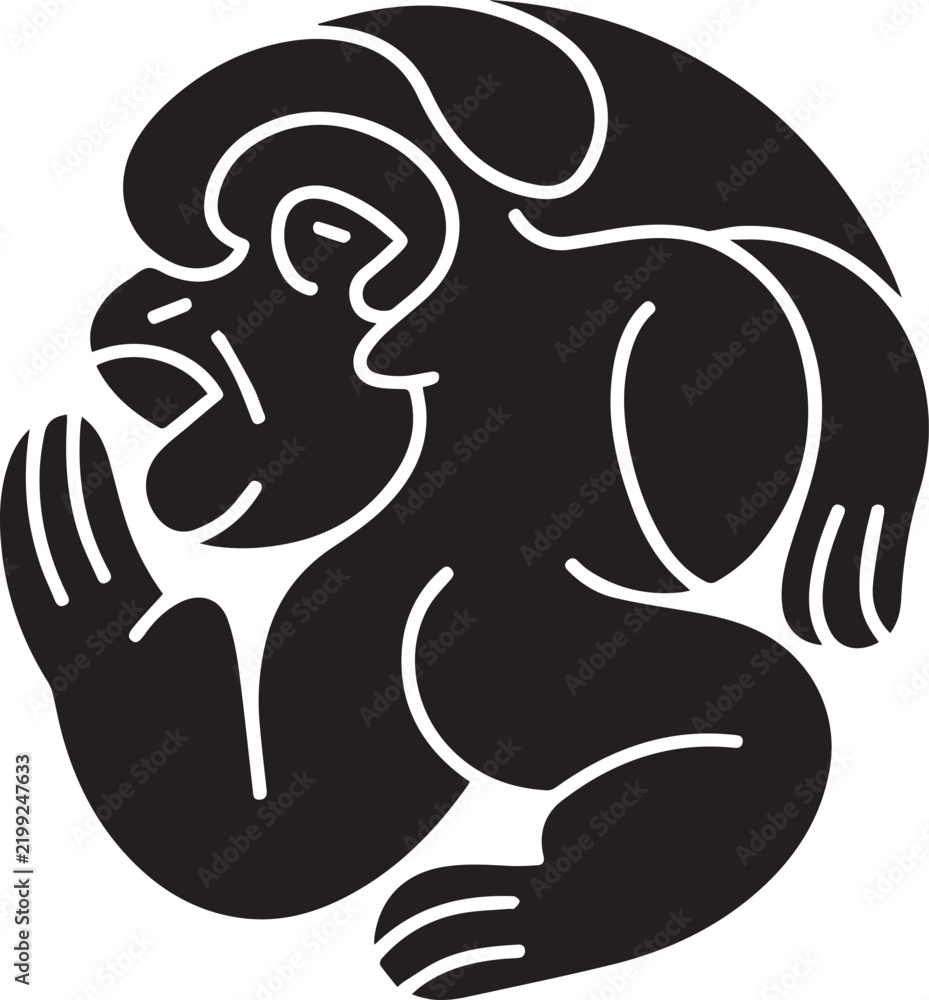 Fototapeta premium Gorilla monkey ape tribal mascot jungle animal logo icon vector illustration