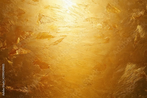 Gold texture fills the surface with layers of light reflecting in different directions across the space