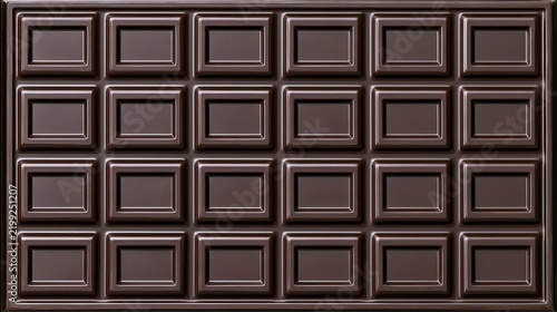 Chocolate bar with distinct sections arranged in a grid pattern