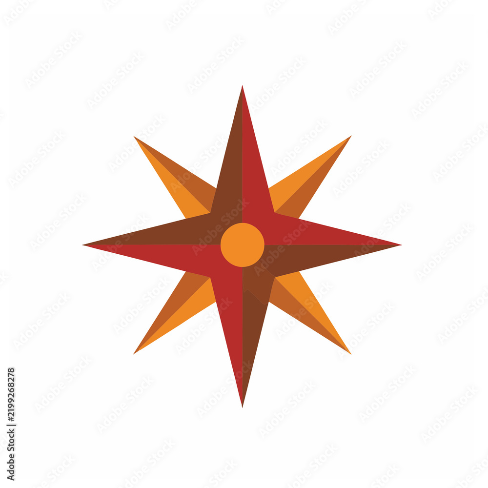 Fototapeta premium Eight Pointed Star Compass Rose
