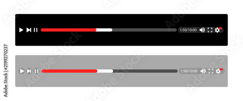 Minimalist Video Player Control Bar UI Set (Dark & Light Themes)
Media Player Progress Bar & Control Panel Vector Template
Video Player Navigation Bar Mockup with Play, Pause & Settings Icons
Modern V