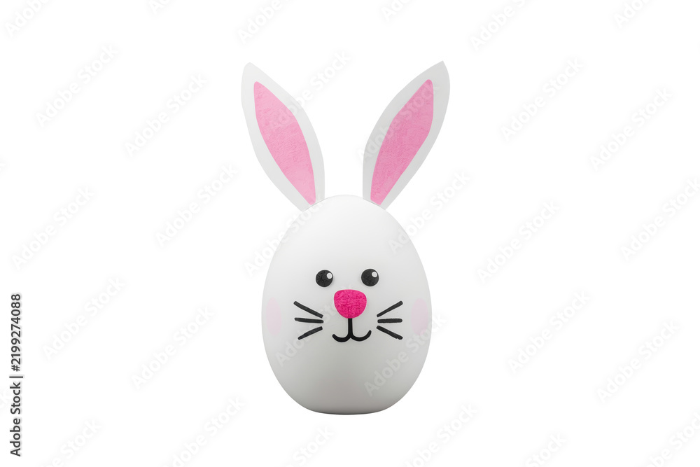 Fototapeta premium White Easter egg decorated as a bunny
