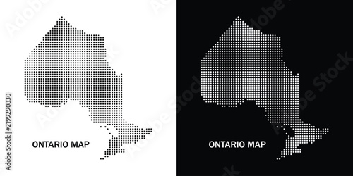 Dotted map of ontario province in canada, vector illustration design