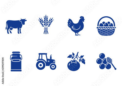 Small icons of farmers products.