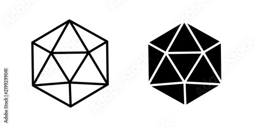 Geometric Polygon Icon , Dice d20 icon , Polygon Network Icon