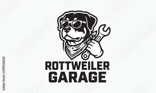 rottweiler garage Silhouette Vector