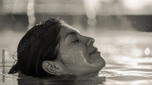 Relaxing woman in water