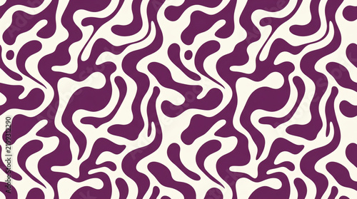 Purple Wavy Abstract Fluid Seamless Pattern Wallpaper