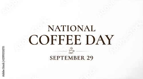 National Coffee Day Typography Design – Premium Coffee Celebration Concept with Modern Lettering