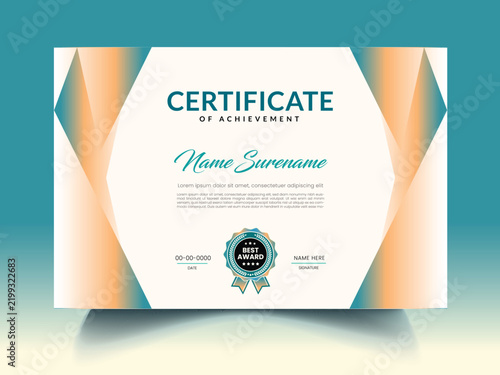 Creative Modern Elegant Certificate design Template